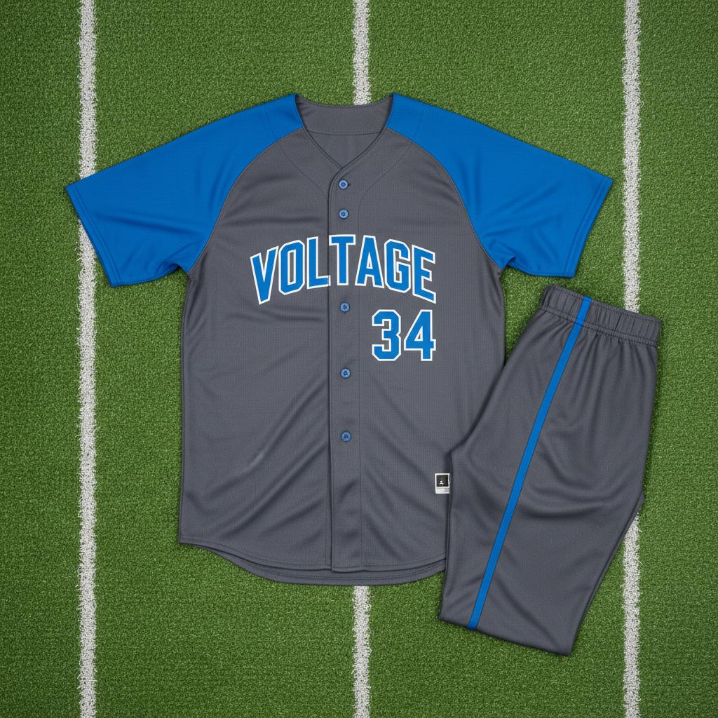 Grey Blue Raglan Set