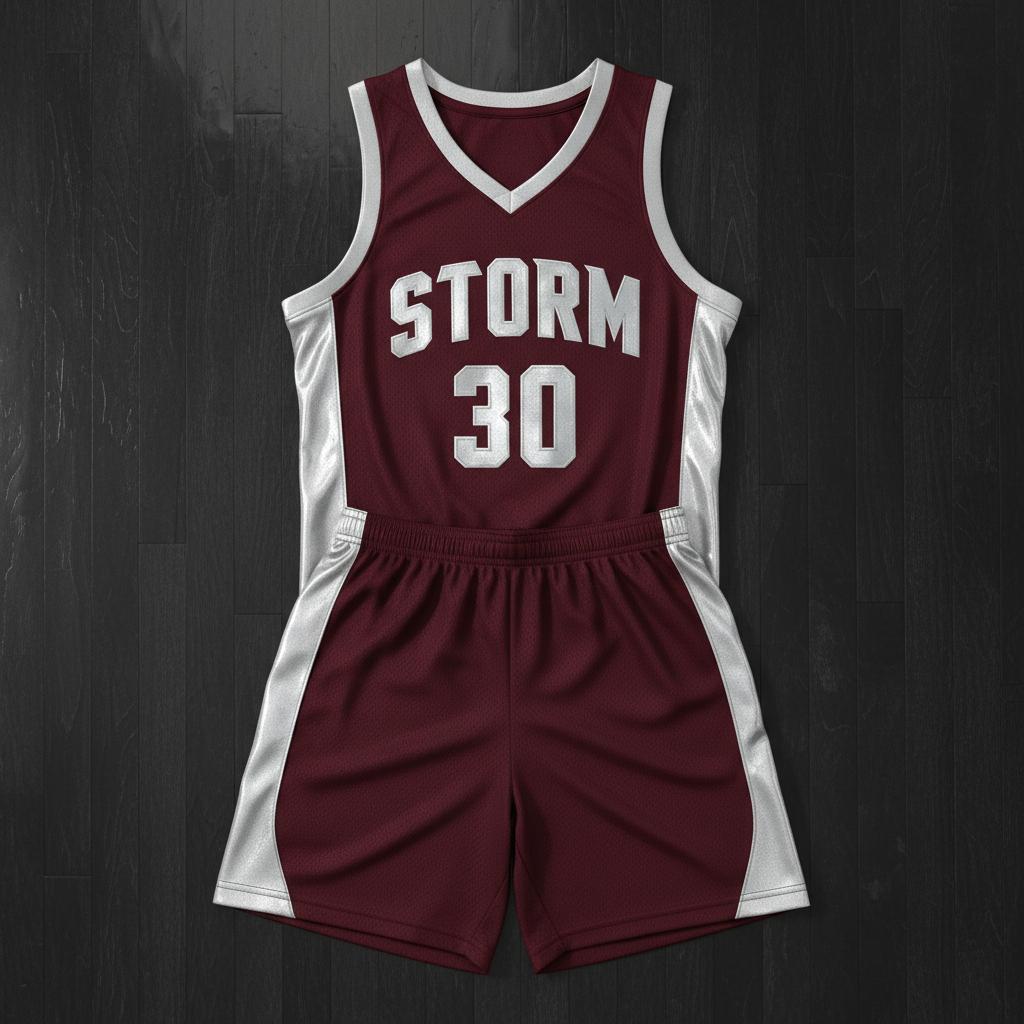 Maroon Silver Storm