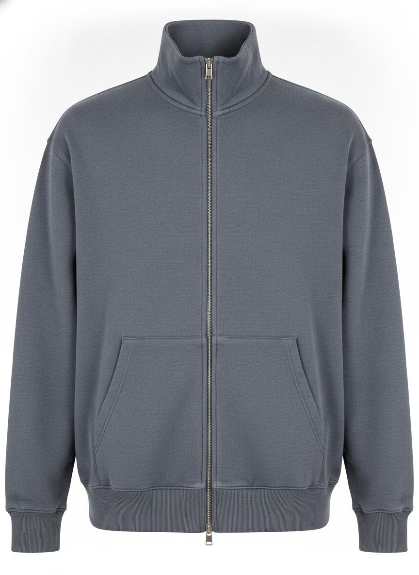 Slate Zip-Up Blank Hoodie