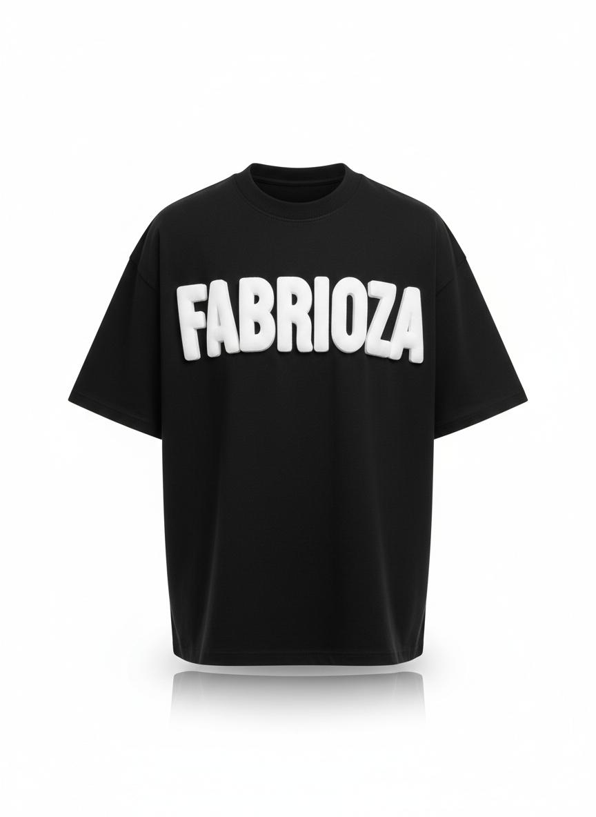 Black Oversized Puff Print Tee