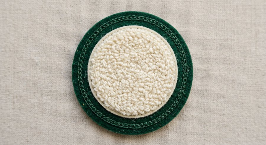 Illustrative render of a chenille patch