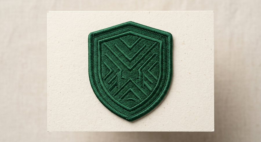 Illustrative render of a embroidered patch