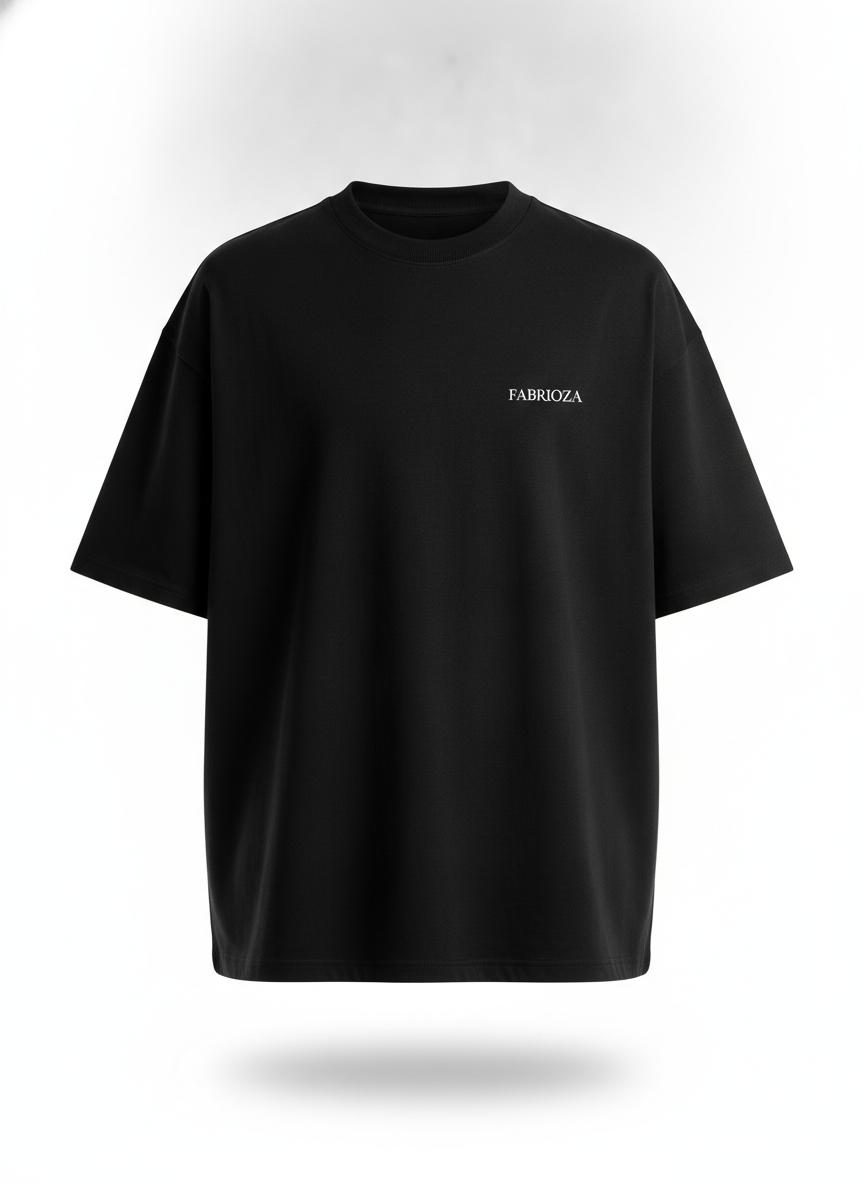 Black Boxy Embroidered T-Shirt