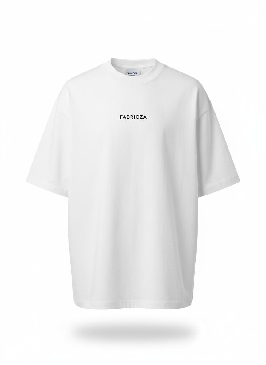 White Oversized Embroidered T-Shirt