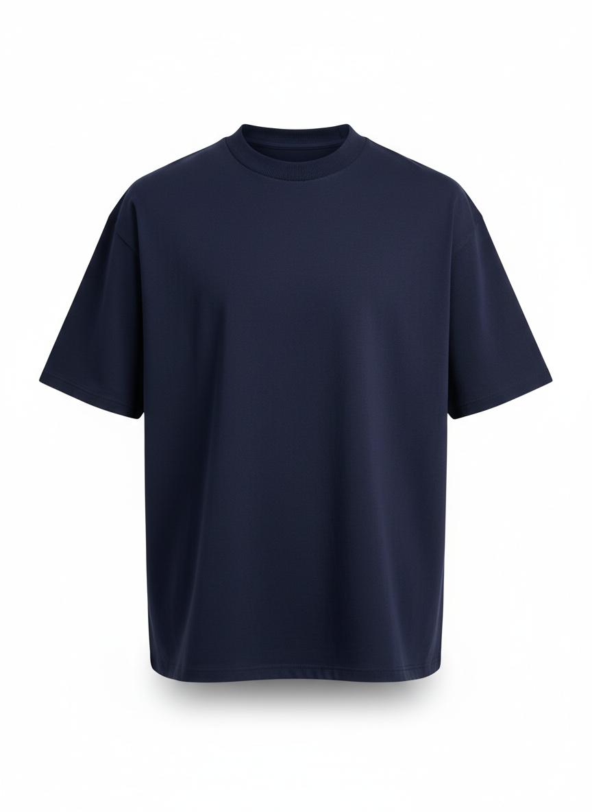Navy Boxy Blank T-Shirt