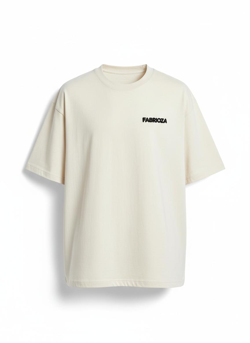 Cream Boxy Puff Print T-Shirt